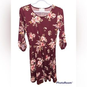 French Grey Floral Dress